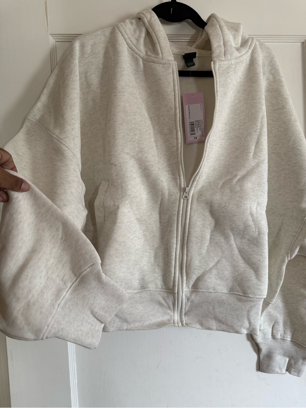 Universal Thread NWT 1X Women’s Zip-Up Hoodie Jacket - Light Heather Cream